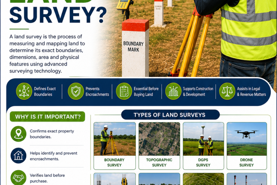 Boundary Survey vs DGPS Survey: What is the Difference? 1 Professional land survey services in Chennai using DGPS, Drone Survey, Total Station and Boundary Verification by Landpro Consultant.